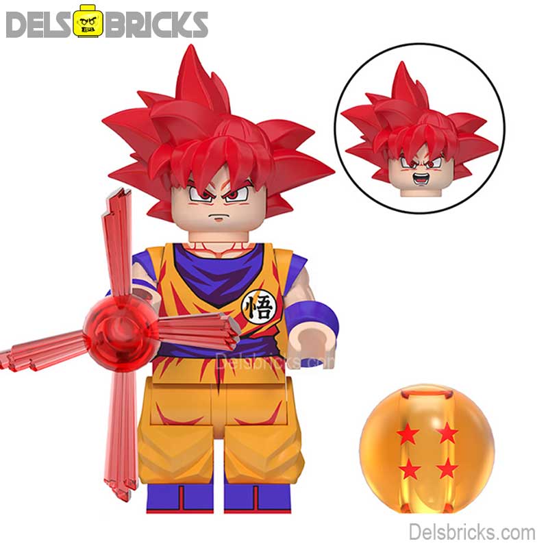 Goku Red Hair (Dragon Ball Z) - Custom Building Blocks Mini Figures Compatible with LEGO