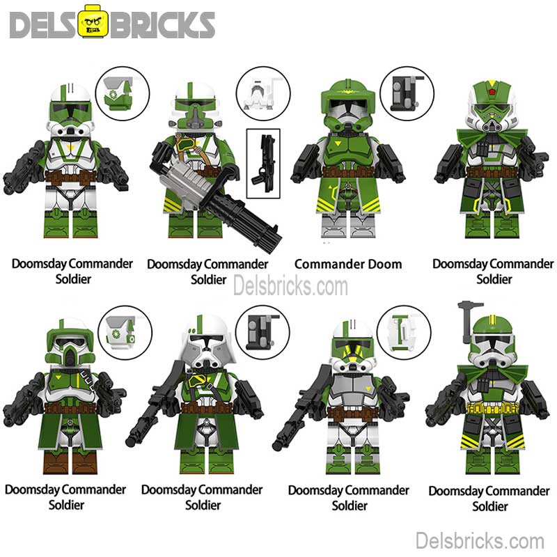 Set of 8 - Doom's Unit Doomsday Quad Clone Troopers (Star Wars) - Custom Building Blocks Mini Figures Compatible with LEGO