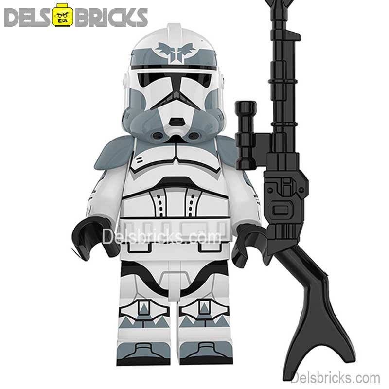 Wolf Pack Clone Trooper & Blaster (Star Wars) - Custom Building Blocks Mini Figures Compatible with LEGO