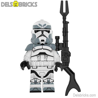 Wolf Pack Clone Trooper & Blaster (Star Wars) - Custom Building Blocks Mini Figures Compatible with LEGO