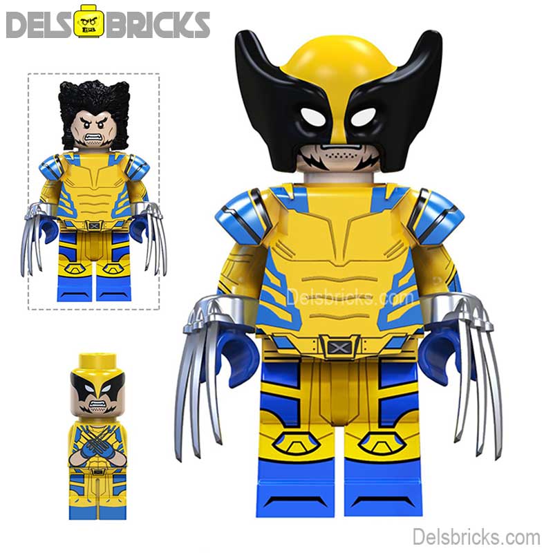 Wolverine Yellow-Blue Suit & Deadpool 3 (Marvel X-Men '97) - Custom Building Blocks Mini Figures Compatible with LEGO