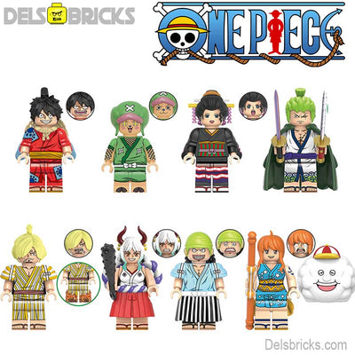 Set of 8 (One Piece) - Custom Building Blocks Mini Figures Compatible with LEGO