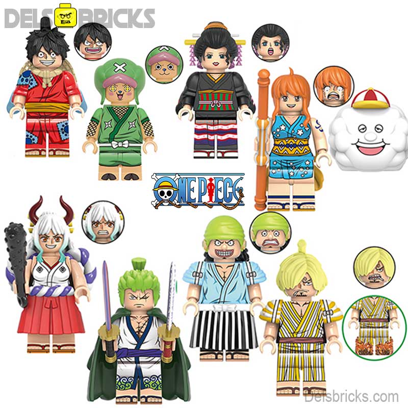 Set of 8 (One Piece) - Custom Building Blocks Mini Figures Compatible with LEGO