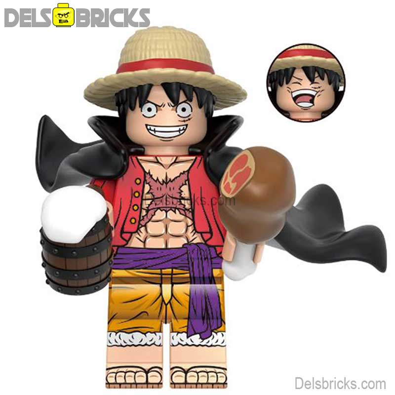 Monkey D Luffy with Cape (One Piece) - Custom Building Blocks Mini Figures Compatible with LEGO