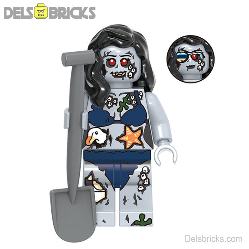 Zombie Bikini Beach Girl (Horror) - Custom Building Blocks Mini Figures Compatible with LEGO