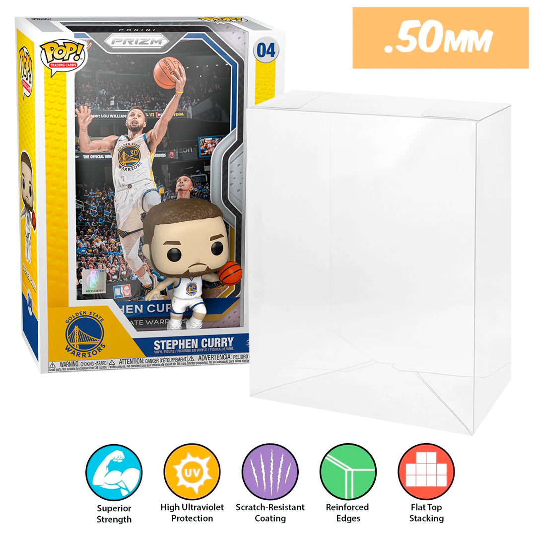 04 nba stephen curry pop trading cards panini prizm best funko pop protectors thick strong uv scratch flat top stack vinyl display geek plastic shield vaulted eco armor fits collect protect display case kollector protector