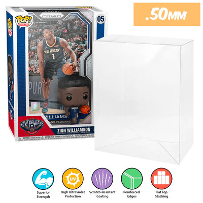 05 nba zion williamson pop trading cards panini prizm best funko pop protectors thick strong uv scratch flat top stack vinyl display geek plastic shield vaulted eco armor fits collect protect display case kollector protector