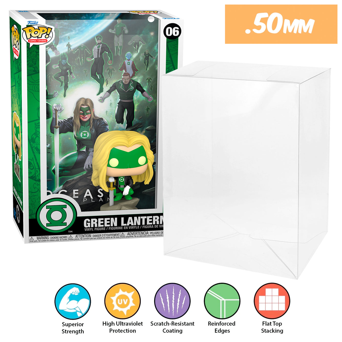 dc green lantern dceased pop comic covers best funko pop protectors thick strong uv scratch flat top stack vinyl display geek plastic shield vaulted eco armor fits collect protect display case kollector protector