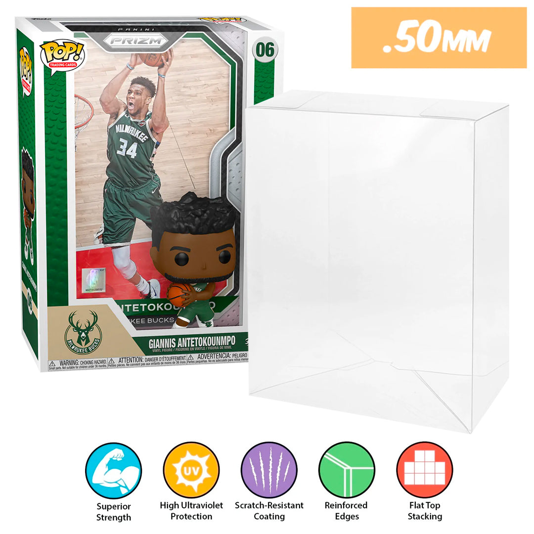 06 nba giannis antetokounmpo pop trading cards panini prizm best funko pop protectors thick strong uv scratch flat top stack vinyl display geek plastic shield vaulted eco armor fits collect protect display case kollector protector