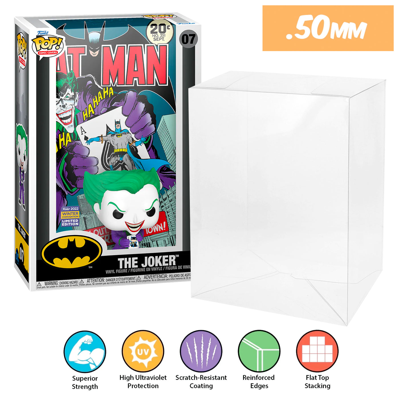 dc the joker ccxp pop comic covers best funko pop protectors thick strong uv scratch flat top stack vinyl display geek plastic shield vaulted eco armor fits collect protect display case kollector protector