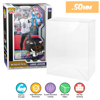 09 nfl lamar jackson pop trading cards panini prizm best funko pop protectors thick strong uv scratch flat top stack vinyl display geek plastic shield vaulted eco armor fits collect protect display case kollector protector