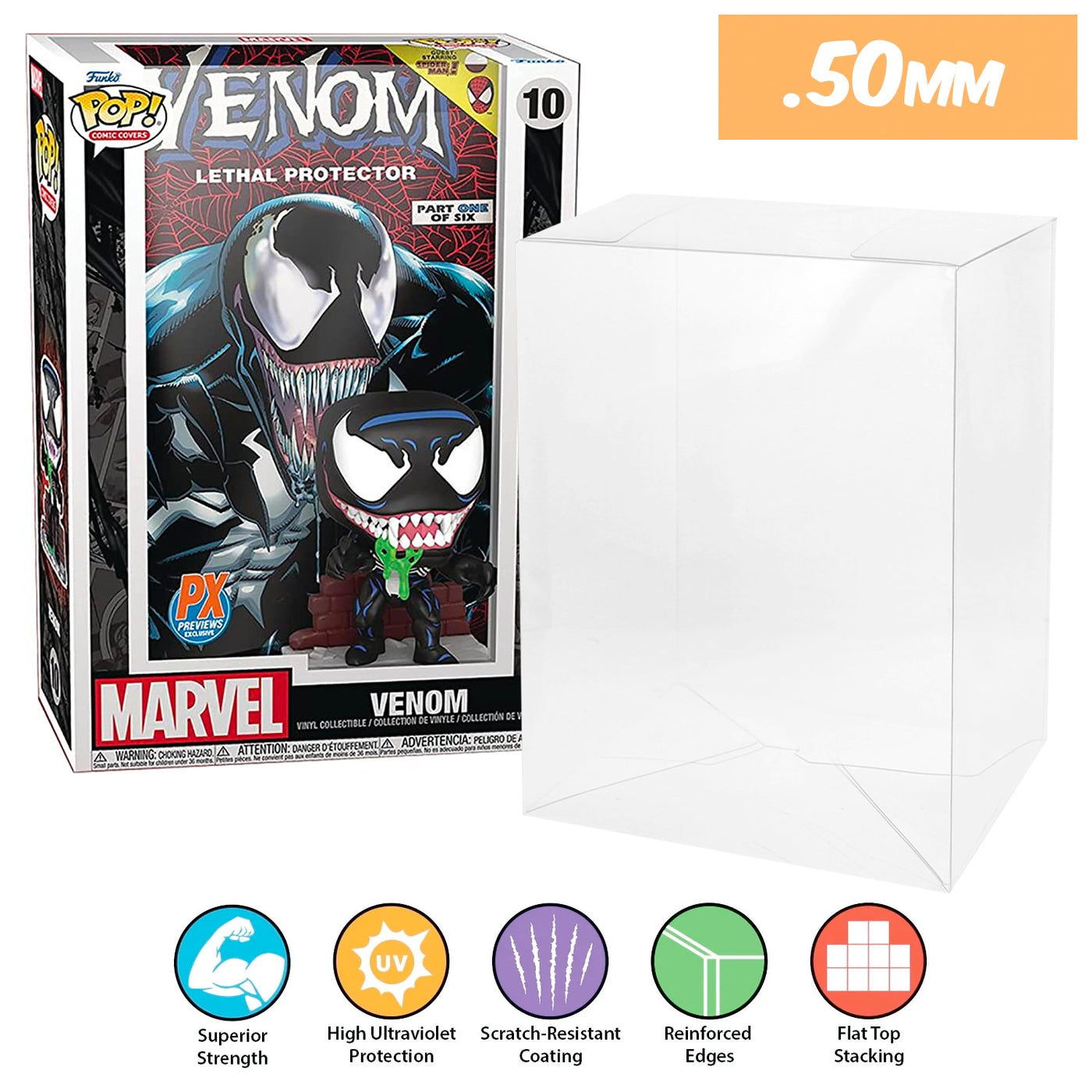 marvel venom lethal protector px pop comic covers best funko pop protectors thick strong uv scratch flat top stack vinyl display geek plastic shield vaulted eco armor fits collect protect display case kollector protector