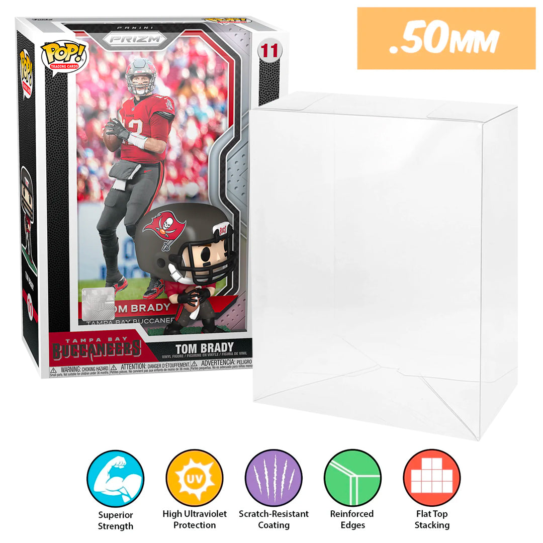 11 nfl tom brady pop trading cards panini prizm best funko pop protectors thick strong uv scratch flat top stack vinyl display geek plastic shield vaulted eco armor fits collect protect display case kollector protector