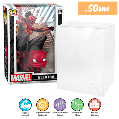 marvel elektra pop comic covers best funko pop protectors thick strong uv scratch flat top stack vinyl display geek plastic shield vaulted eco armor fits collect protect display case kollector protector