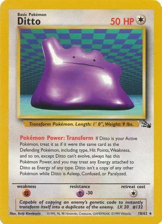 Ditto Fossil #18/62 Pokemon Trading Card