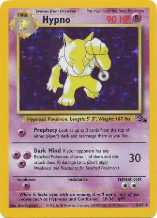 Hypno HOLO (Fossil) #8/62 Pokemon Trading Card