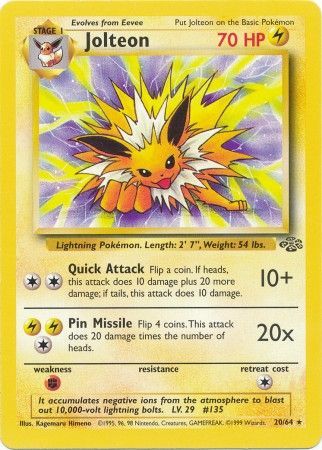 Jolteon (Jungle) #20/64 Pokemon Trading Card