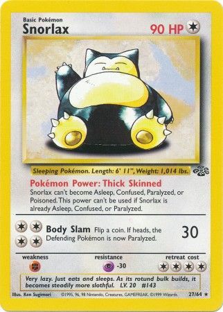 Snorlax (Jungle) #27/64 Pokemon Trading Card