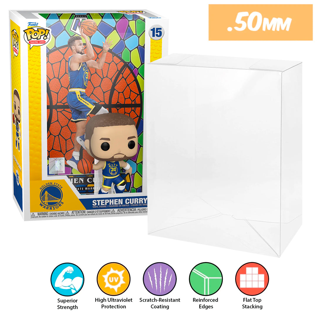 15 nba stephen curry pop trading cards panini prizm best funko pop protectors thick strong uv scratch flat top stack vinyl display geek plastic shield vaulted eco armor fits collect protect display case kollector protector