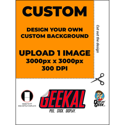 CUSTOM (Upload your own) Themed Background Decals for IKEA Detolf Displays