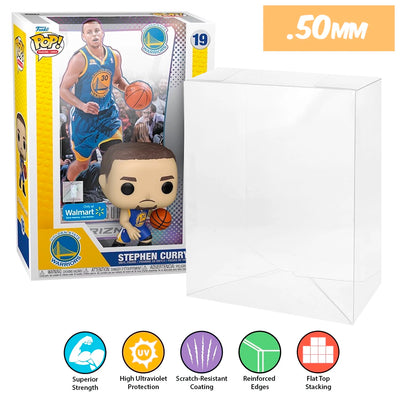 19 nba stephen curry pop trading cards panini prizm best funko pop protectors thick strong uv scratch flat top stack vinyl display geek plastic shield vaulted eco armor fits collect protect display case kollector protector