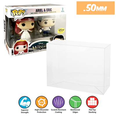 ariel eric 2 pack best funko pop protectors thick strong uv scratch flat top stack vinyl display geek plastic shield vaulted eco armor fits collect protect display case kollector protector