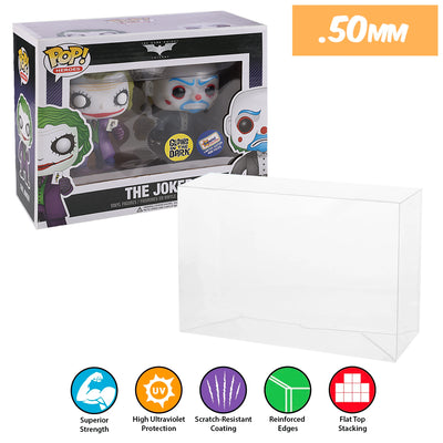the joker bank robber gemini glow in the dark 2 pack best funko pop protectors thick strong uv scratch flat top stack vinyl display geek plastic shield vaulted eco armor fits collect protect display case kollector protector