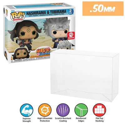 naruto hashirama and tobirama 2 pack best funko pop protectors thick strong uv scratch flat top stack vinyl display geek plastic shield vaulted eco armor fits collect protect display case kollector protector