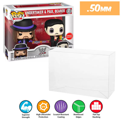 wwe undertaker and paul bearer 2 pack best funko pop protectors thick strong uv scratch flat top stack vinyl display geek plastic shield vaulted eco armor fits collect protect display case kollector protector