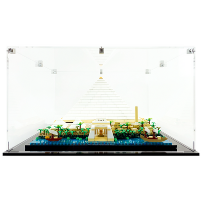 Display Geek Flying Box 3mm Thick Custom Acrylic Display Case for LEGO 21058 Great Pyramid of Giza (9h x 16w x 14.5d)