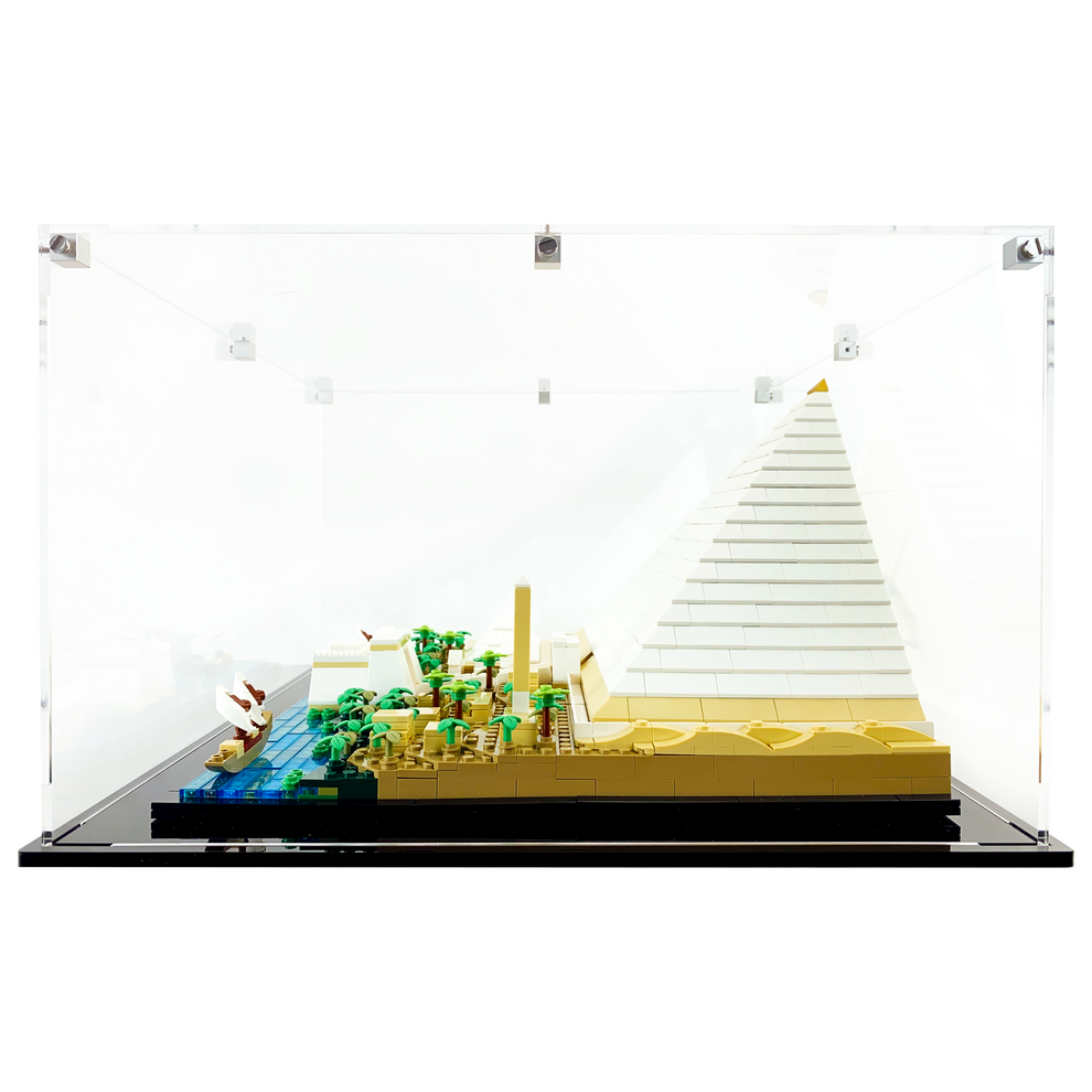 LEGO 21058 - 3mm thick Custom Acrylic Display Case for Great Pyramid of Giza (9h x 16w x 14.5d) by Display Geek Flying Box 3mm thick dust and dirt protection