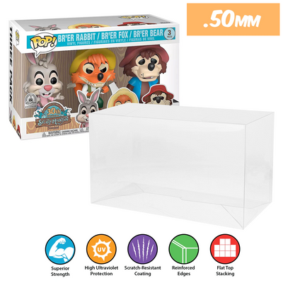 splash mountain 3 pack best funko pop protectors thick strong uv scratch flat top stack vinyl display geek plastic shield vaulted eco armor fits collect protect display case kollector protector