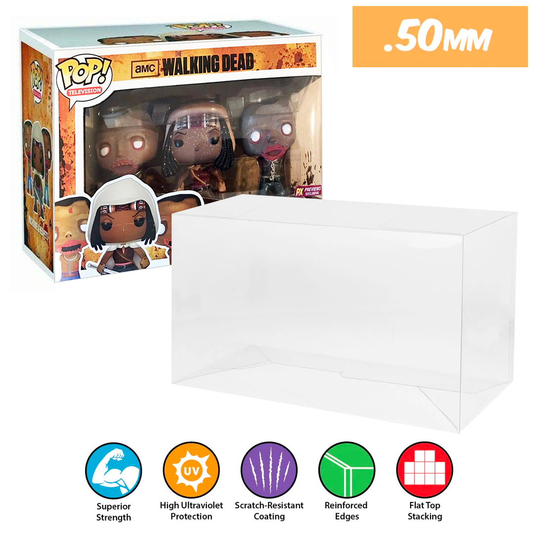 michonne her pets px previews glow 3 pack best funko pop protectors thick strong uv scratch flat top stack vinyl display geek plastic shield vaulted eco armor fits collect protect display case kollector protector