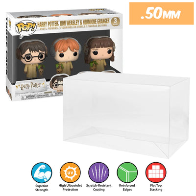 harry potter 3 pack best funko pop protectors thick strong uv scratch flat top stack vinyl display geek plastic shield vaulted eco armor fits collect protect display case kollector protector