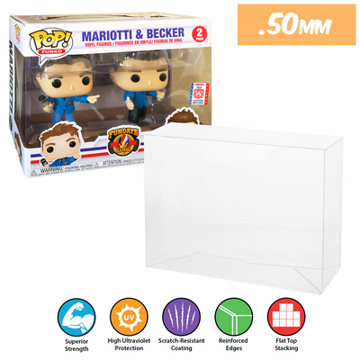 mariotti becker 2 pack best funko pop protectors thick strong uv scratch flat top stack vinyl display geek plastic shield vaulted eco armor fits collect protect display case kollector protector