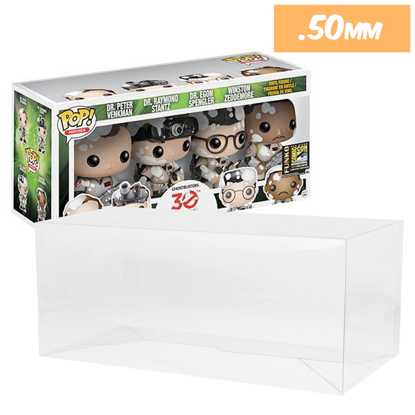 sdcc ghostbusters 4 pack best funko pop protectors thick strong uv scratch flat top stack vinyl display geek plastic shield vaulted eco armor fits collect protect display case kollector protector