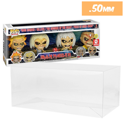 iron maiden 4 pack best funko pop protectors thick strong uv scratch flat top stack vinyl display geek plastic shield vaulted eco armor fits collect protect display case kollector protector