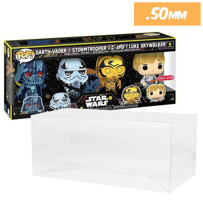 star wars retro target 4 pack best funko pop protectors thick strong uv scratch flat top stack vinyl display geek plastic shield vaulted eco armor fits collect protect display case kollector protector