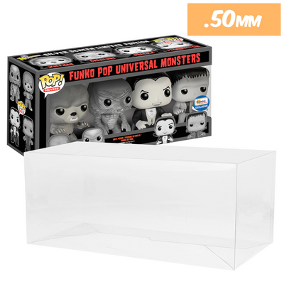 fugitive universal monsters 4 pack best funko pop protectors thick strong uv scratch flat top stack vinyl display geek plastic shield vaulted eco armor fits collect protect display case kollector protector