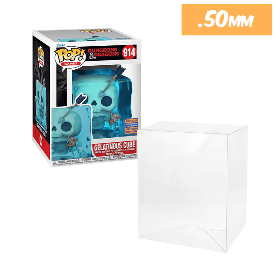 pop games gelatinous cube wondercon #914 best funko pop protectors thick strong uv scratch flat top stack vinyl display geek plastic shield vaulted eco armor fits collect protect display case kollector protector