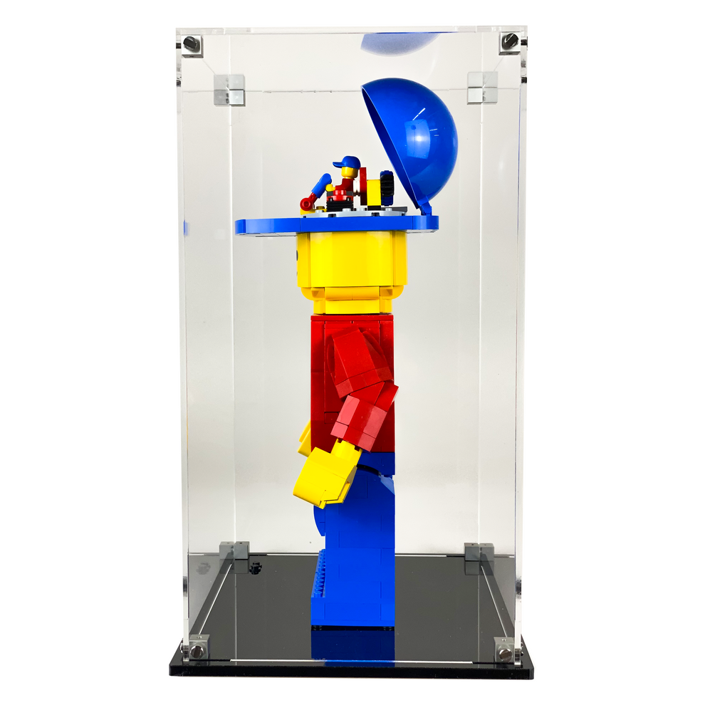 LEGO 40649 - 3mm thick Custom Acrylic Display Case for Up-Scaled LEGO Minifigure (13h x 8w x 7d) by Display Geek Flying Box 3mm thick dust and dirt protection