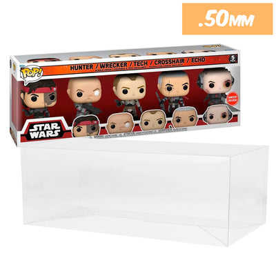 star wars bad batch 5 pack best funko pop protectors thick strong uv scratch flat top stack vinyl display geek plastic shield vaulted eco armor fits collect protect display case kollector protector