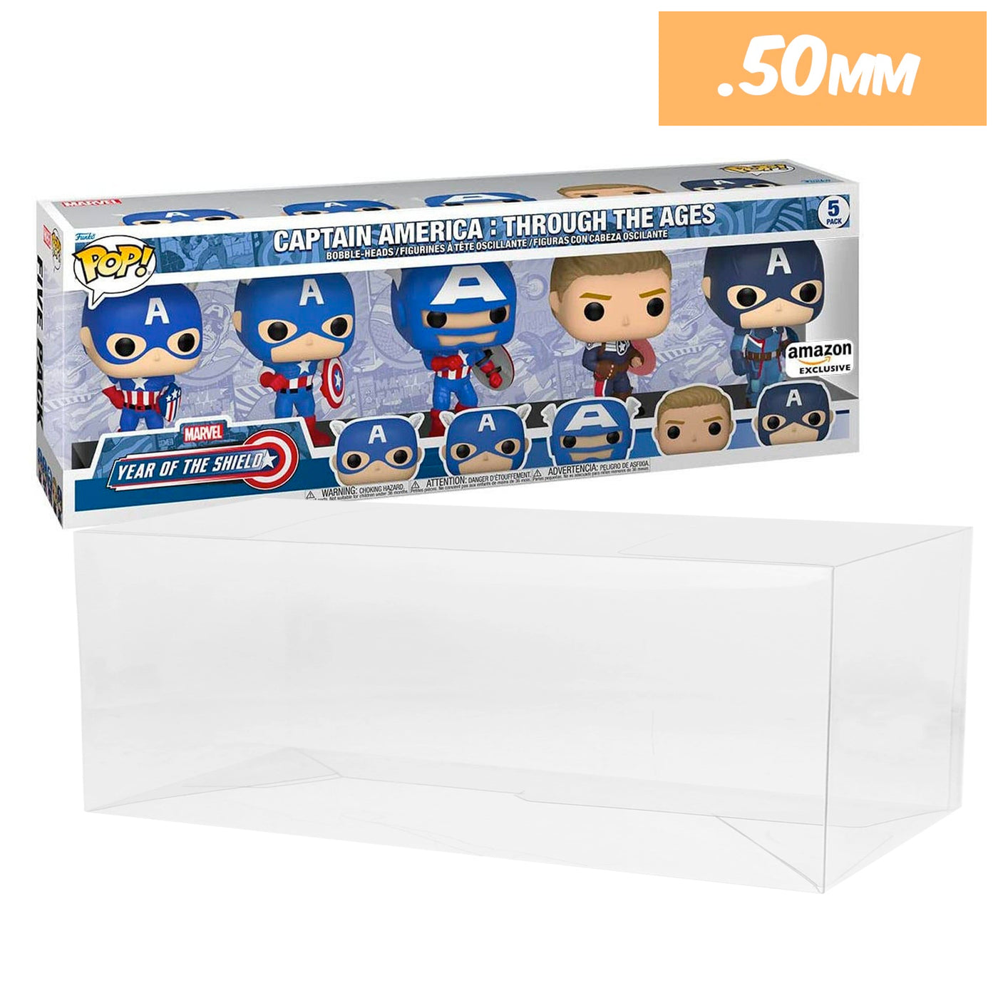 amazon captain america 5 pack best funko pop protectors thick strong uv scratch flat top stack vinyl display geek plastic shield vaulted eco armor fits collect protect display case kollector protector