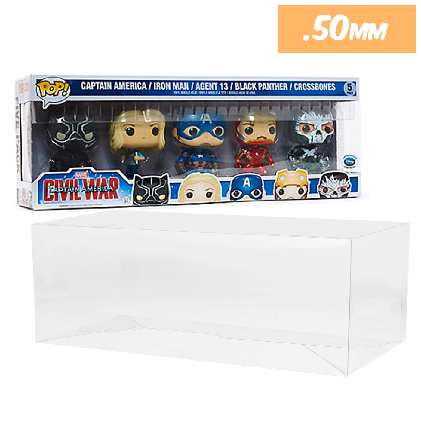 civil war 5 pack best funko pop protectors thick strong uv scratch flat top stack vinyl display geek plastic shield vaulted eco armor fits collect protect display case kollector protector