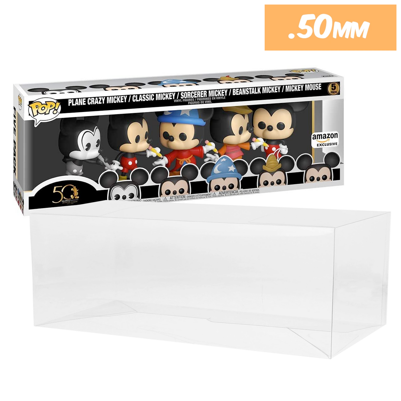 amazon mickey mouse 5 pack best funko pop protectors thick strong uv scratch flat top stack vinyl display geek plastic shield vaulted eco armor fits collect protect display case kollector protector