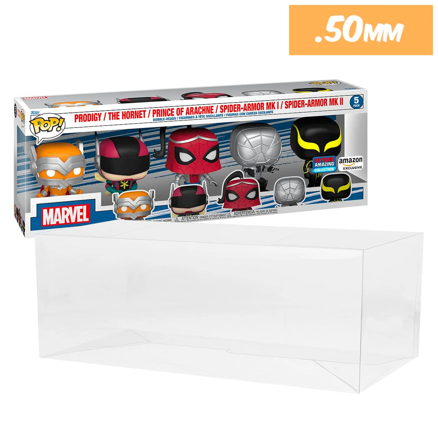 spider-man beyond amazing collection 5 pack best funko pop protectors thick strong uv scratch flat top stack vinyl display geek plastic shield vaulted eco armor fits collect protect display case kollector protector