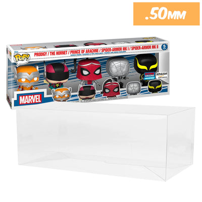 spider-man beyond amazing collection 5 pack best funko pop protectors thick strong uv scratch flat top stack vinyl display geek plastic shield vaulted eco armor fits collect protect display case kollector protector