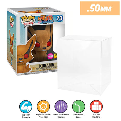 naruto kurama flocked 6 inch best funko pop protectors thick strong uv scratch flat top stack vinyl display geek plastic shield vaulted eco armor fits collect protect display case kollector protector