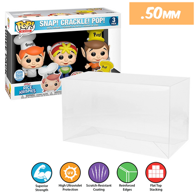 rice krispies snap crackle 3 pack best funko pop protectors thick strong uv scratch flat top stack vinyl display geek plastic shield vaulted eco armor fits collect protect display case kollector protector