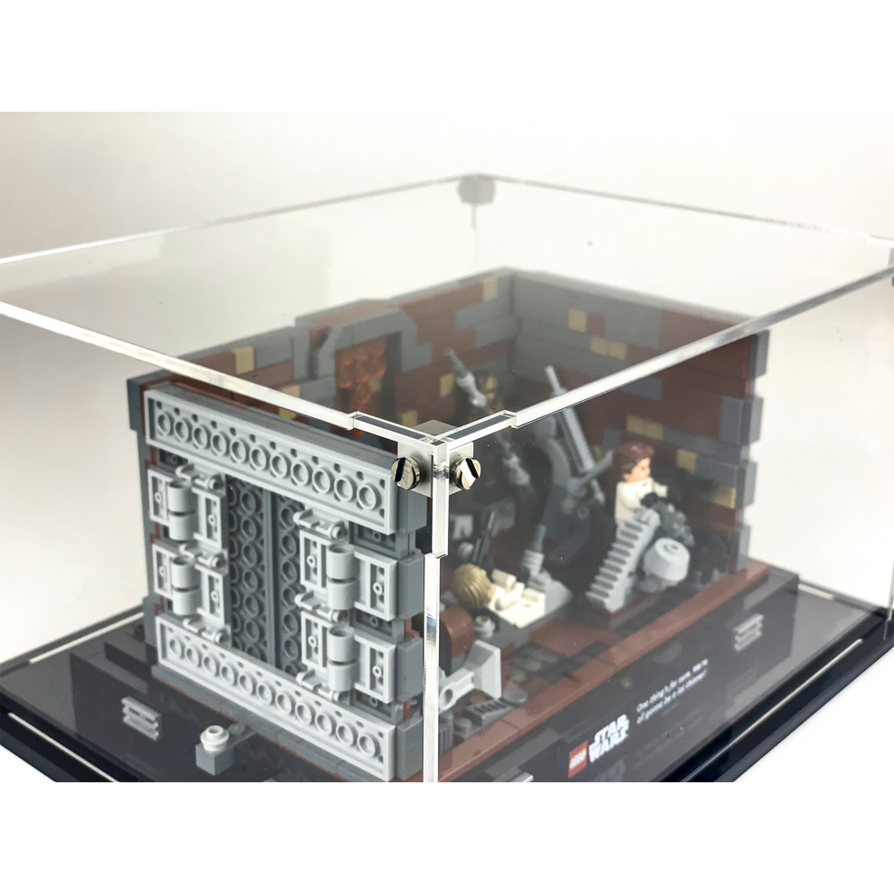 LEGO 75339 - 3mm thick Custom Acrylic Display Case for Death Star Trash Compactor (5.5h x 10w x 8d) by Display Geek Flying Box 3mm thick dust and dirt protection